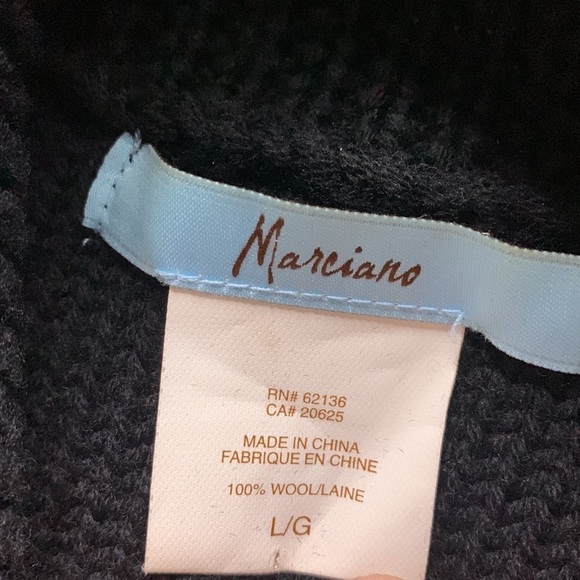 Marciano Wool Vest Black Knit Weave gold button front large women’s - Picture 6 of 6